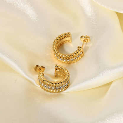 Mini Hoops with Sparkling Zirconia Stones – Elegant Design | Twinolo