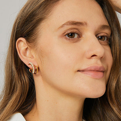 Double Pearl Hoop Earrings – Playful & Elegant | Twinolo