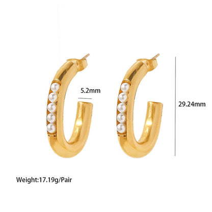 Hoop Earrings with Small Pearl – Subtle Design | Twinolo