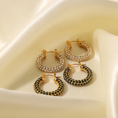 Minimalist Zirconia Hoops – Subtle Shine | Twinolo