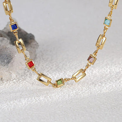 Necklace with Colorful Zirconias – Playful & Sparkling | Twinolo