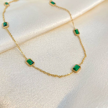 Green Zirconia Necklace – Elegant & Stylish | Twinolo