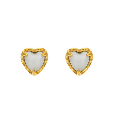 Heart-shaped Stud Earrings – Love in Detail | Twinolo