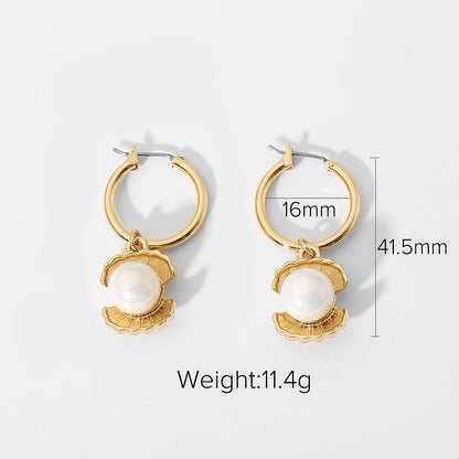 Hoop Earrings with Shiny Pearl – Luxury & Elegant | Twinolo