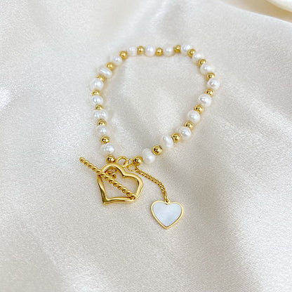 Pearl Bracelet with Heart – Romantic & Elegant | Twinolo