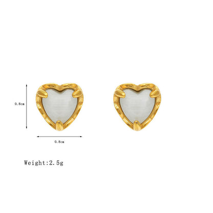 Heart-shaped Stud Earrings – Love in Detail | Twinolo