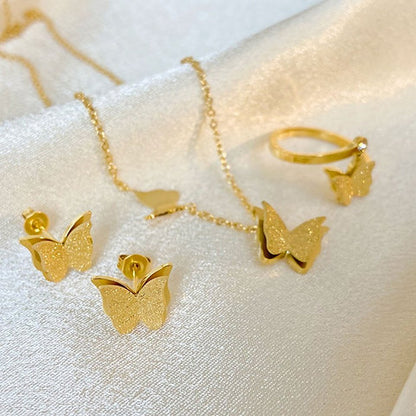 Gold Plated Necklace with Butterfly Pendant – Natural Charm | Twinolo