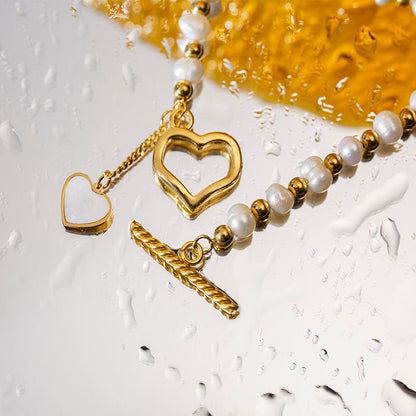 Pearl Bracelet with Heart – Romantic & Elegant | Twinolo