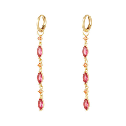 Long Earrings with Zirconia – Elegant & Radiant | Twinolo