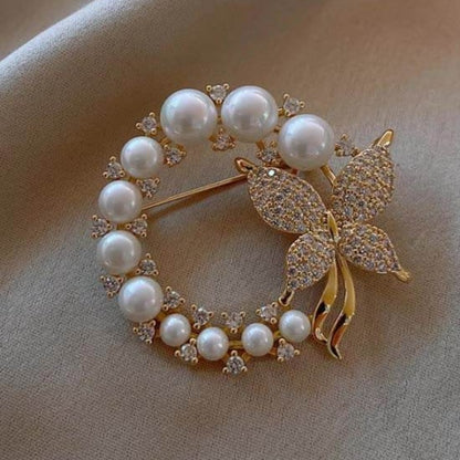 🦋 Butterfly Brooch - Elegant Brooch with Pearl | Twinolo