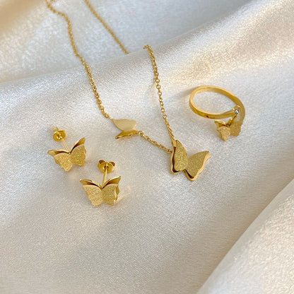 Gold Plated Necklace with Butterfly Pendant – Natural Charm | Twinolo