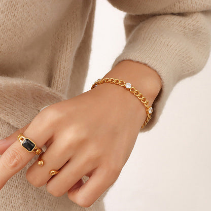 Zirconia Link Bracelet – Elegant & Shiny | Twinolo