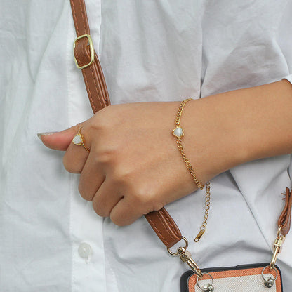 Fine Link Bracelet with Sparkling Zirconia | Twinolo