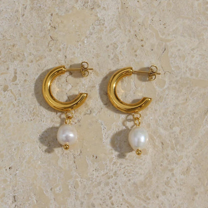 Hoop Earrings with Pearl – Subtle Elegance | Twinolo