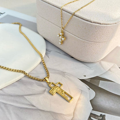 Necklace with Pearl Cross Pendant – Elegant & Symbolic | Twinolo