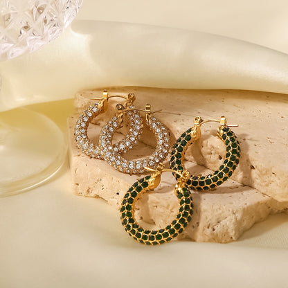 Minimalist Zirconia Hoops – Subtle Shine | Twinolo