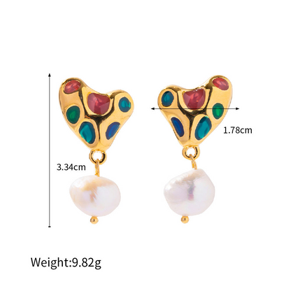 Earrings with Heart &amp; Pearl – Romantic & Elegant | Twinolo