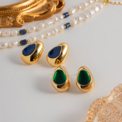 Drop-shaped Stud Earrings – Elegance in Color | Twinolo