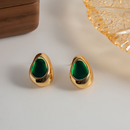 Drop-shaped Stud Earrings – Elegance in Color | Twinolo
