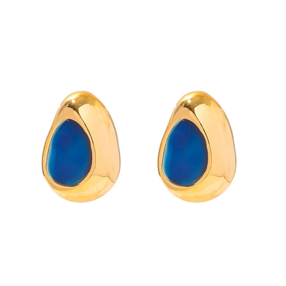 Drop-shaped Stud Earrings – Elegance in Color | Twinolo