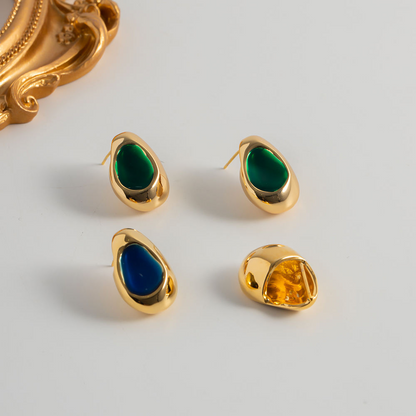 Drop-shaped Stud Earrings – Elegance in Color | Twinolo