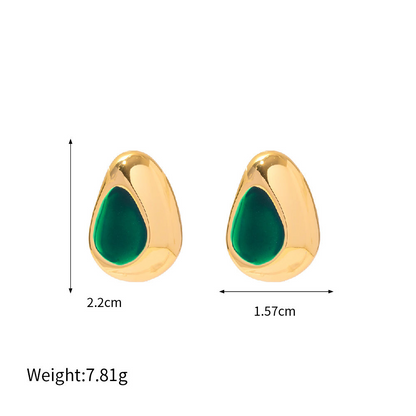 Drop-shaped Stud Earrings – Elegance in Color | Twinolo