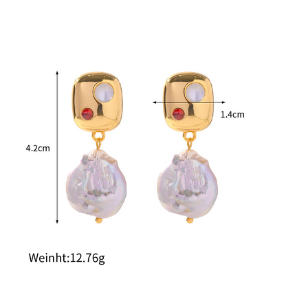 Earrings with White Freshwater Pearl – Pure Elegance | Twinolo