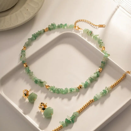 Green Stone Necklace – Earthy & Timeless | Twinolo